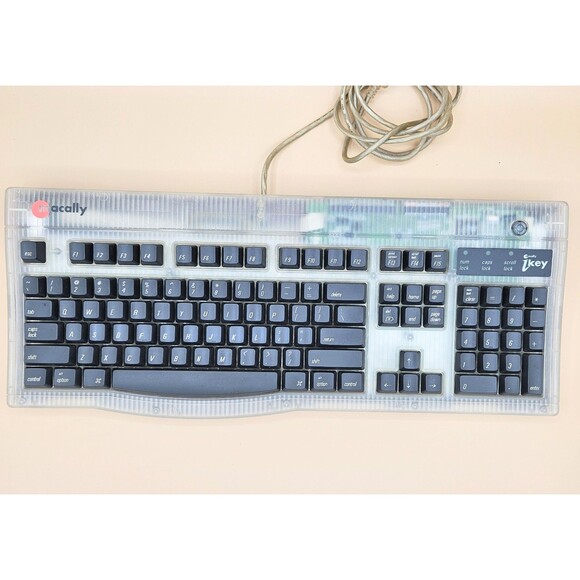 Macally iKey4 Clear Wired USB Keyboard – Vintage Apple Macintosh G3 G4 Tested - Picture 2 of 4